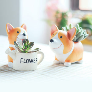 2019 Cute Corgi Garden Flower Pot