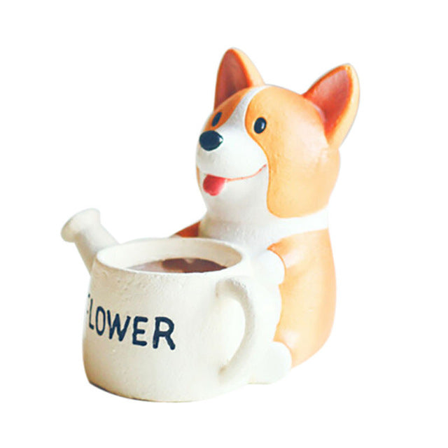 2019 Cute Corgi Garden Flower Pot